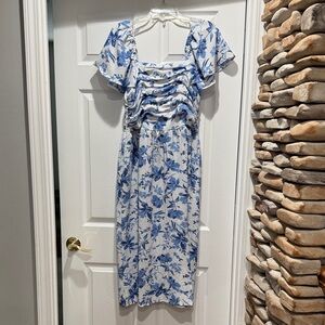 Nicole Blue and White Floral Dress